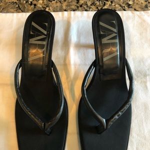 ZARA Slipper Heels in Black